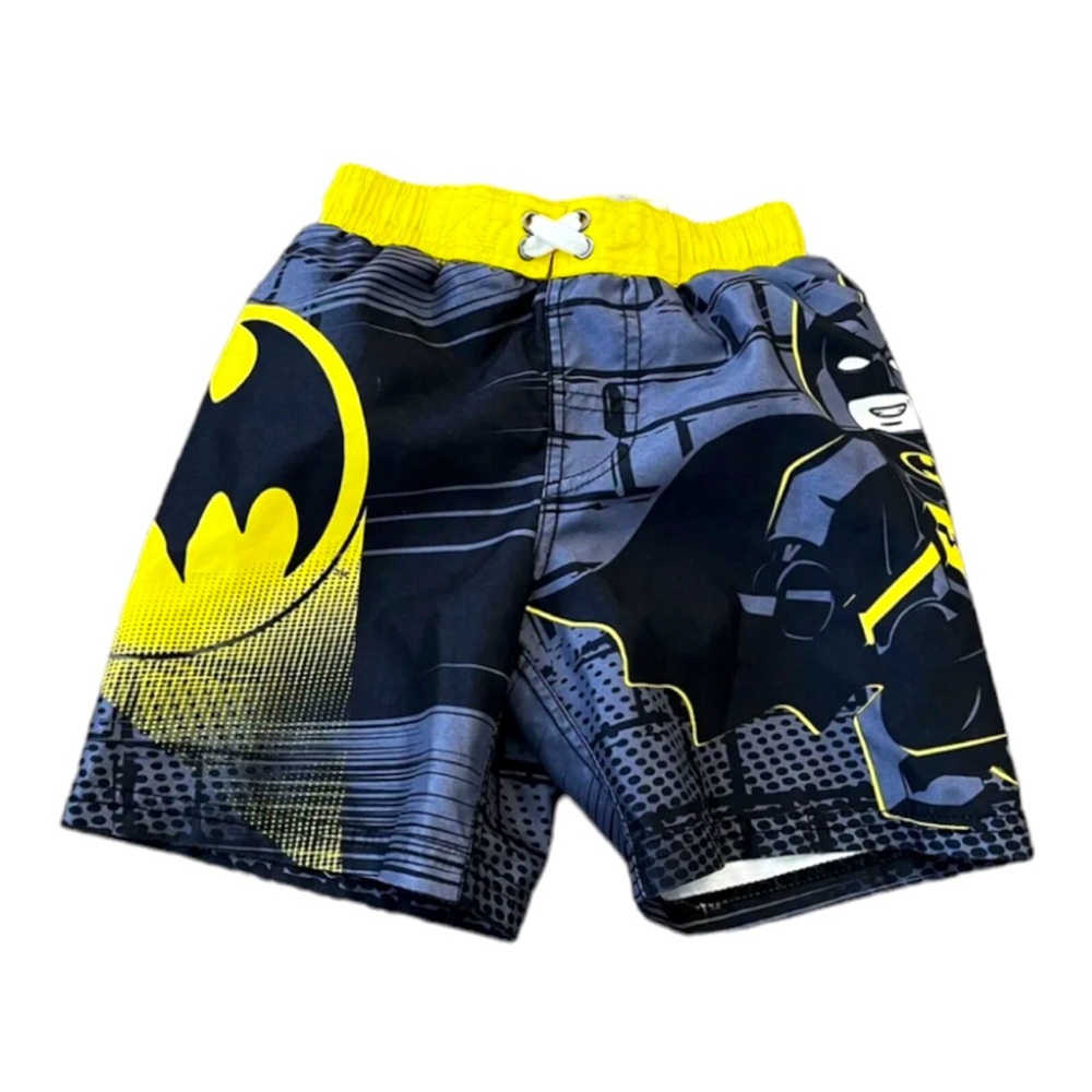Boy's Batman Lego Lined Swim Shorts Trunks Size 5, Comics Print
